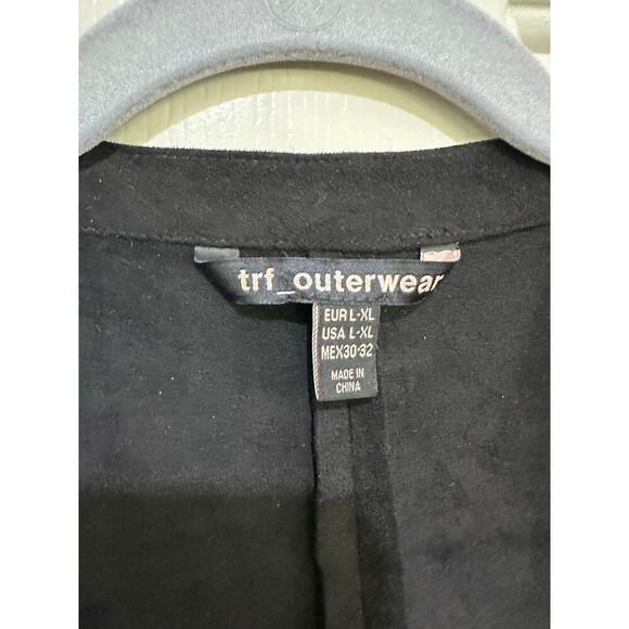 Zara TRF Women's Black Suede Fringe Western Jacket duster cardigan Size Large XL - Picture 5 of 6